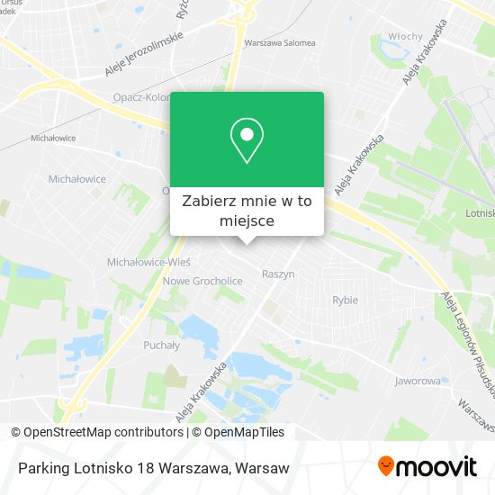 Mapa Parking Lotnisko 18 Warszawa