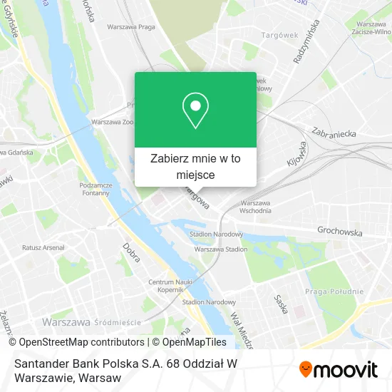 Mapa Santander Bank Polska S.A. 68 Oddział W Warszawie