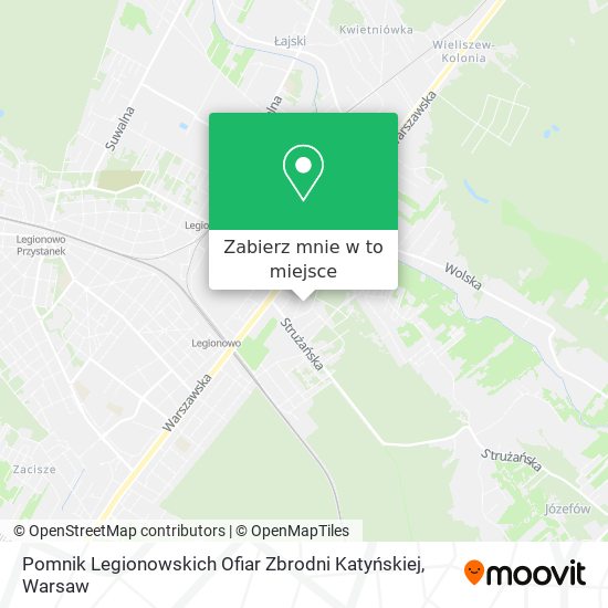 Mapa Pomnik Legionowskich Ofiar Zbrodni Katyńskiej