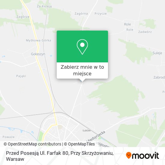 Mapa Przed Posesją Ul. Farfak 80, Przy Skrzyżowaniu