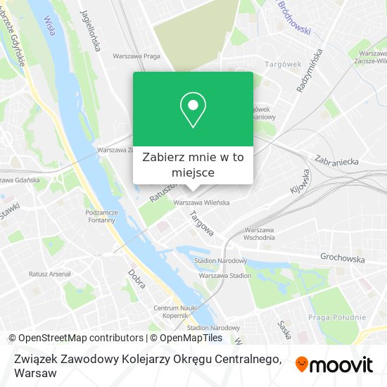 Mapa Związek Zawodowy Kolejarzy Okręgu Centralnego