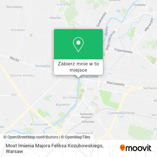 Mapa Most Imienia Majora Feliksa Kozubowskiego