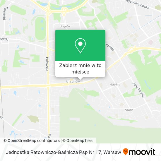 Mapa Jednostka Ratowniczo-Gaśnicza Psp Nr 17