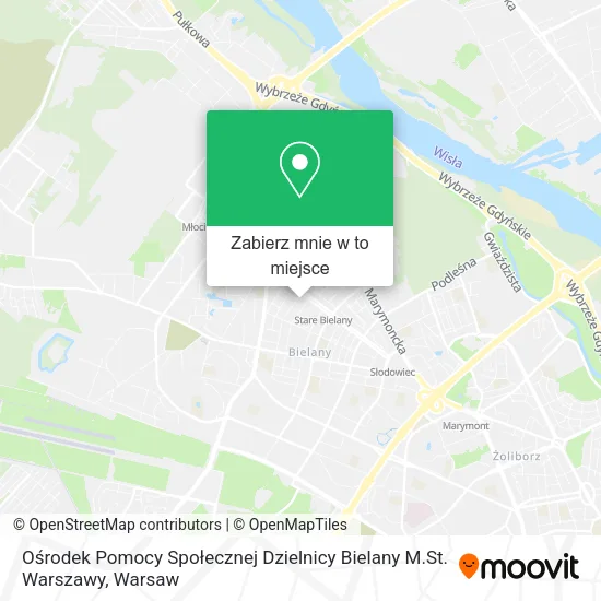 Mapa Ośrodek Pomocy Społecznej Dzielnicy Bielany M.St. Warszawy