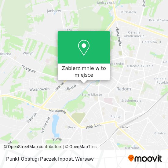 Mapa Punkt Obsługi Paczek Inpost