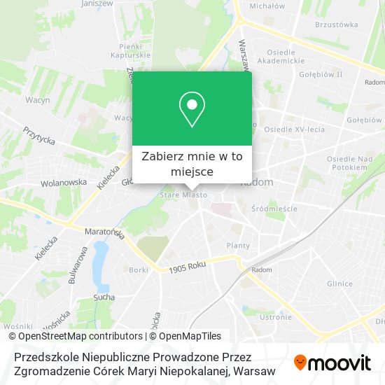 Mapa Przedszkole Niepubliczne Prowadzone Przez Zgromadzenie Córek Maryi Niepokalanej