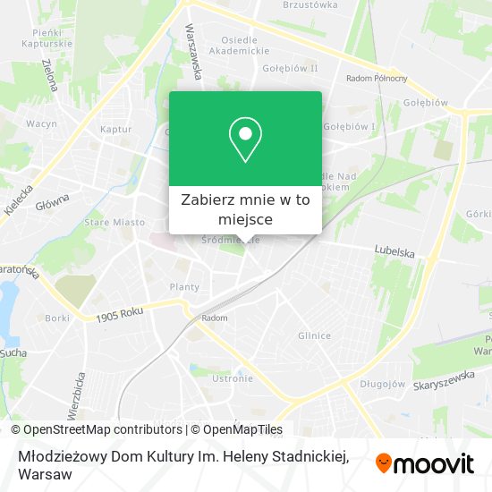 Mapa Młodzieżowy Dom Kultury Im. Heleny Stadnickiej