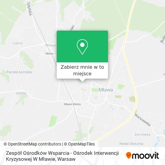 Mapa Zespół Ośrodków Wsparcia - Ośrodek Interwencji Kryzysowej W Mławie