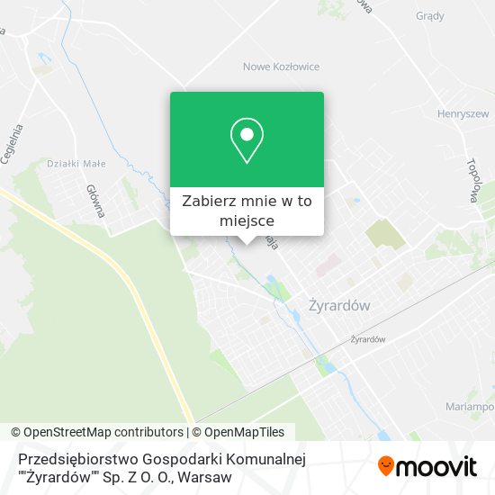 Mapa Przedsiębiorstwo Gospodarki Komunalnej ""Żyrardów"" Sp. Z O. O.