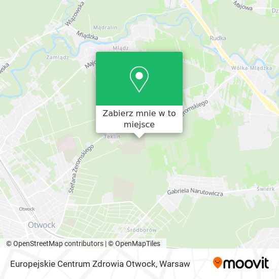 Mapa Europejskie Centrum Zdrowia Otwock