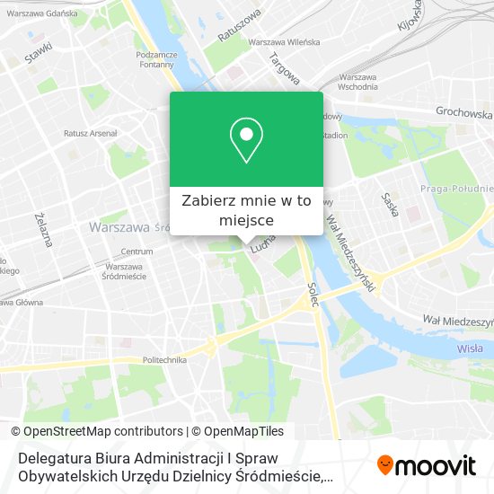 Mapa Delegatura Biura Administracji I Spraw Obywatelskich Urzędu Dzielnicy Śródmieście