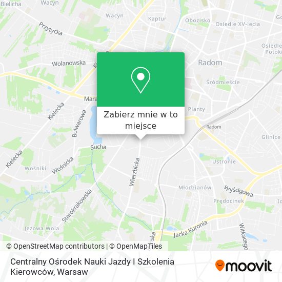 Mapa Centralny Ośrodek Nauki Jazdy I Szkolenia Kierowców