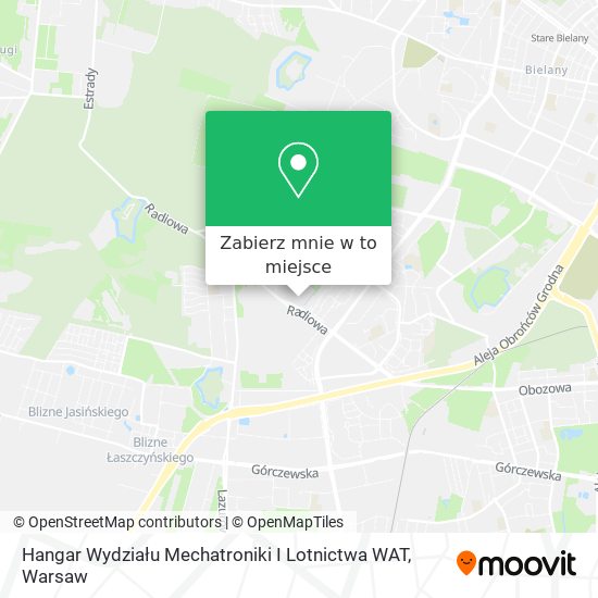 Mapa Hangar Wydziału Mechatroniki I Lotnictwa WAT