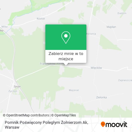 Mapa Pomnik Poświęcony Poległym Żołnierzom Ak