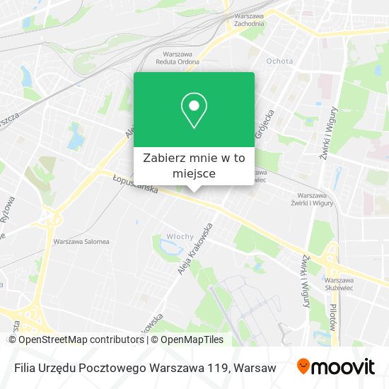 Mapa Filia Urzędu Pocztowego Warszawa 119