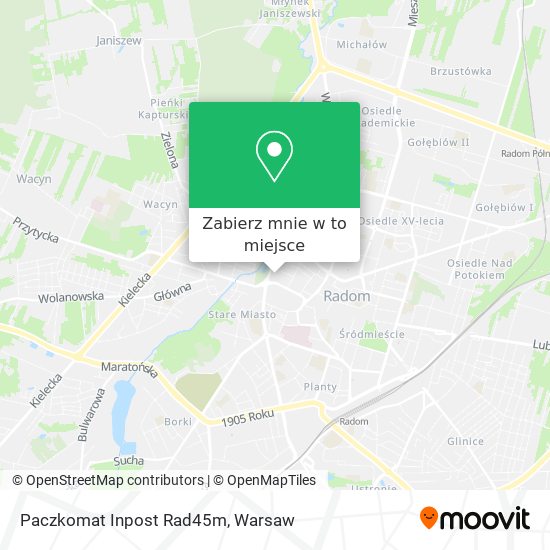 Mapa Paczkomat Inpost Rad45m