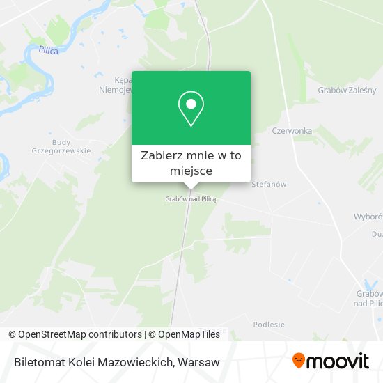 Mapa Biletomat Kolei Mazowieckich