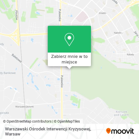 Mapa Warszawski Ośrodek Interwencji Kryzysowej