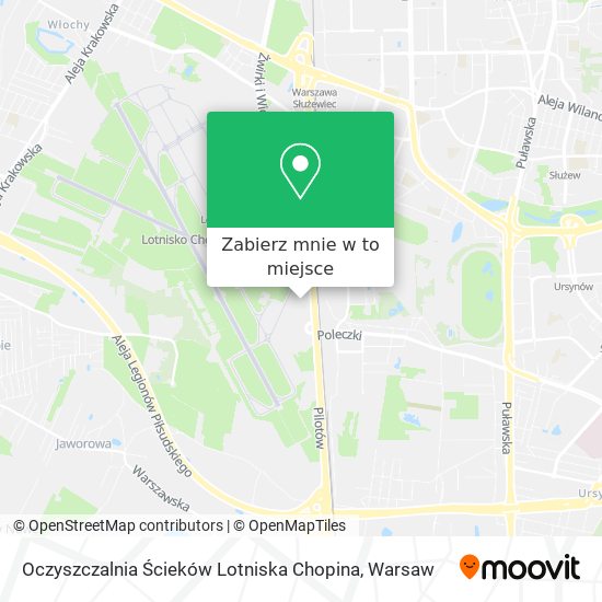 Mapa Oczyszczalnia Ścieków Lotniska Chopina