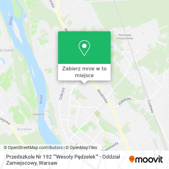 Mapa Przedszkole Nr 192 ""Wesoły Pędzelek"" - Oddział Zamiejscowy