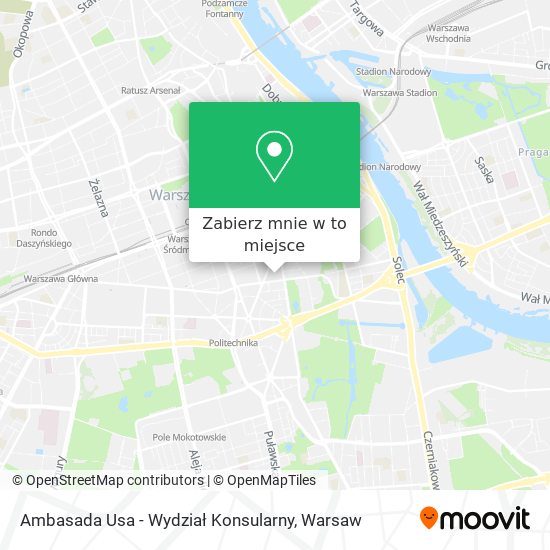 Mapa Ambasada Usa - Wydział Konsularny
