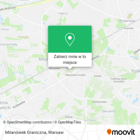 Mapa Milanówek Graniczna