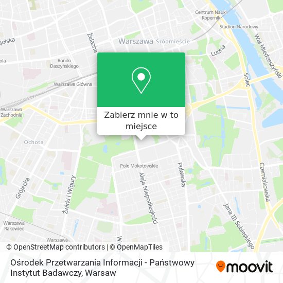 Mapa Ośrodek Przetwarzania Informacji - Państwowy Instytut Badawczy