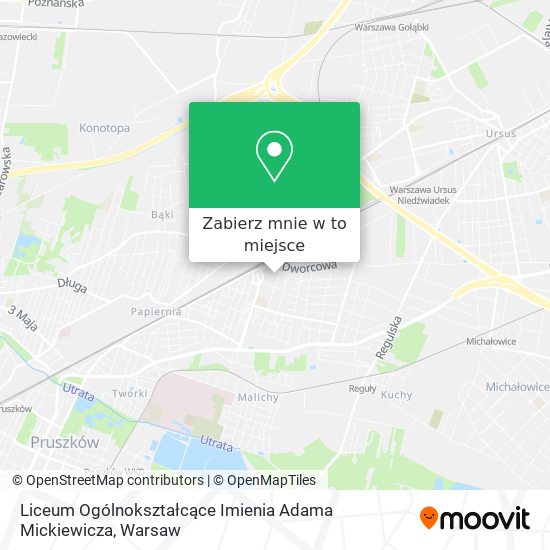 Mapa Liceum Ogólnokształcące Imienia Adama Mickiewicza