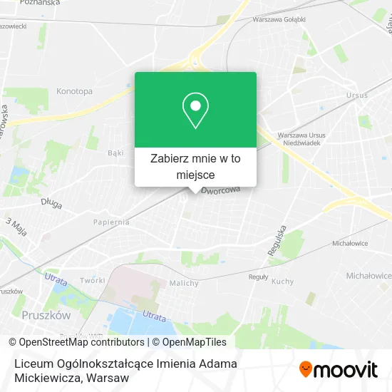 Mapa Liceum Ogólnokształcące Imienia Adama Mickiewicza