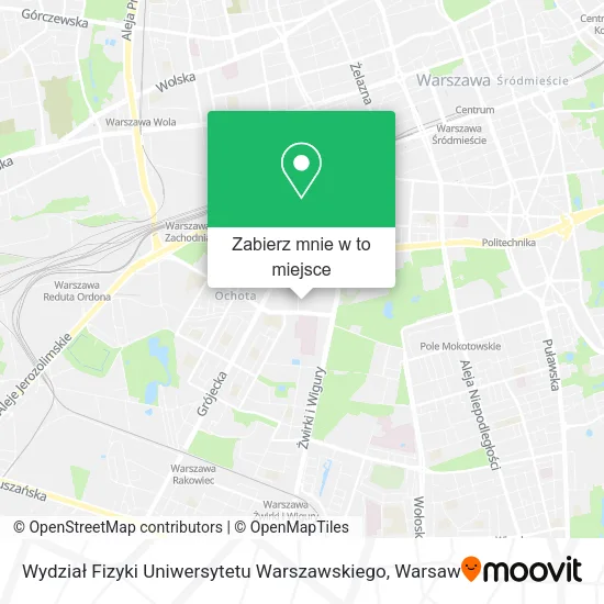 Mapa Wydział Fizyki Uniwersytetu Warszawskiego