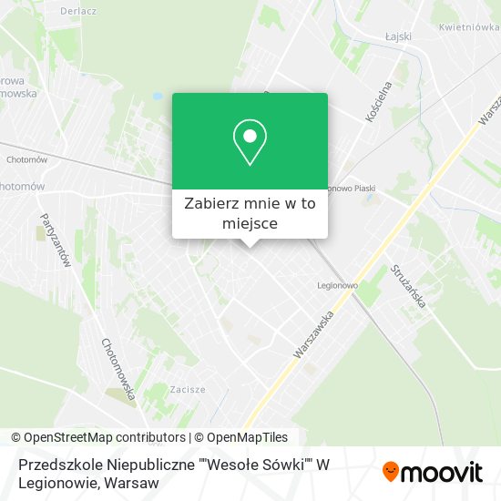 Mapa Przedszkole Niepubliczne ""Wesołe Sówki"" W Legionowie