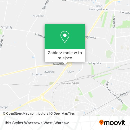 Mapa Ibis Styles Warszawa West