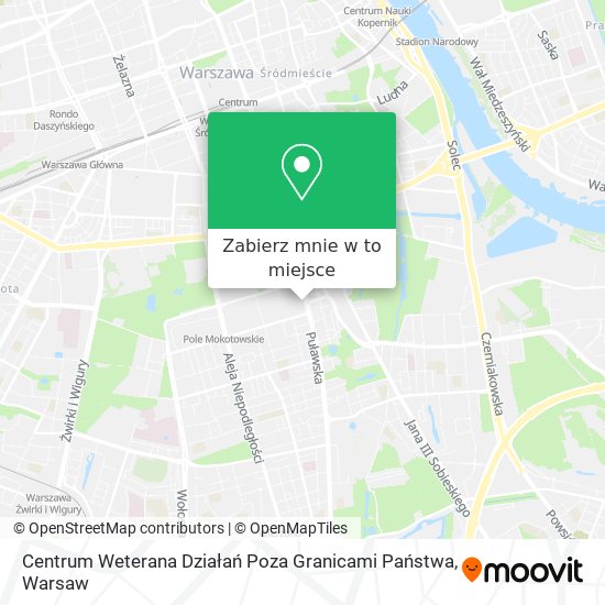 Mapa Centrum Weterana Działań Poza Granicami Państwa