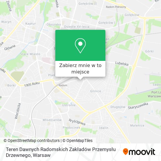 Mapa Teren Dawnych Radomskich Zakładów Przemysłu Drzewnego