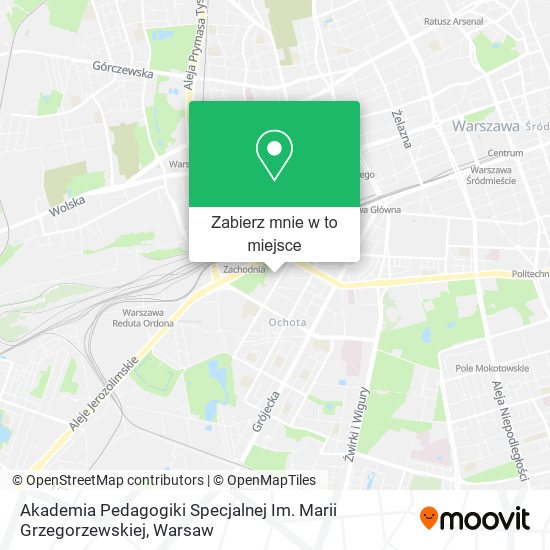 Mapa Akademia Pedagogiki Specjalnej Im. Marii Grzegorzewskiej