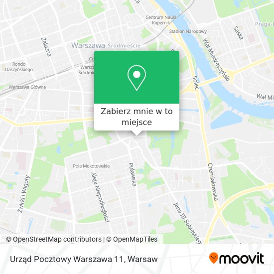 Mapa Urząd Pocztowy Warszawa 11