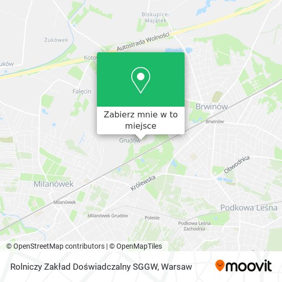 Mapa Rolniczy Zakład Doświadczalny SGGW