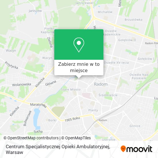 Mapa Centrum Specjalistycznej Opieki Ambulatoryjnej