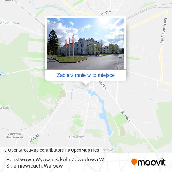 Mapa Państwowa Wyższa Szkoła Zawodowa W Skierniewicach