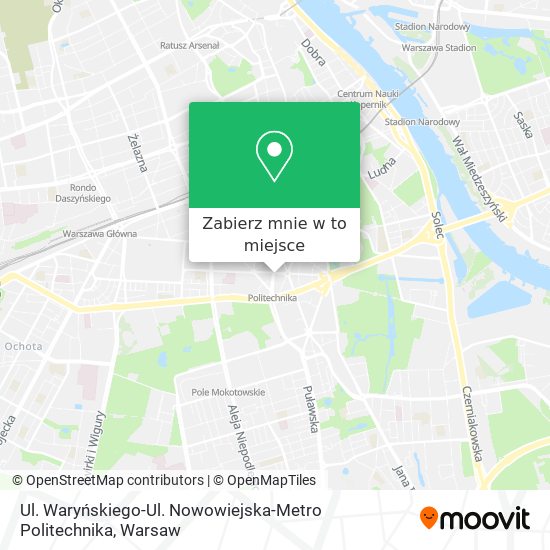 Mapa Ul. Waryńskiego-Ul. Nowowiejska-Metro Politechnika