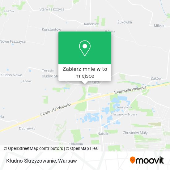 Mapa Kłudno Skrzyżowanie