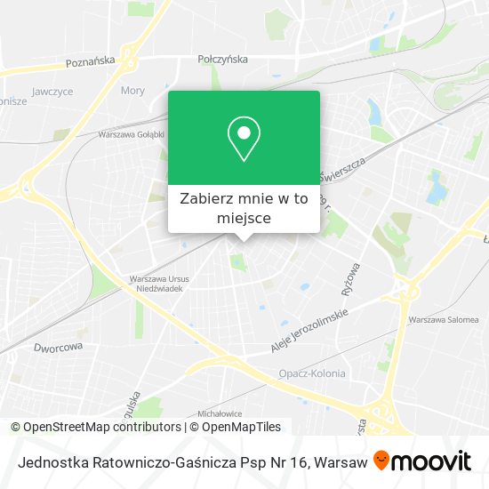 Mapa Jednostka Ratowniczo-Gaśnicza Psp Nr 16