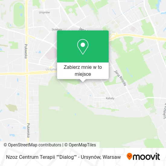 Mapa Nzoz Centrum Terapii ""Dialog"" - Ursynów