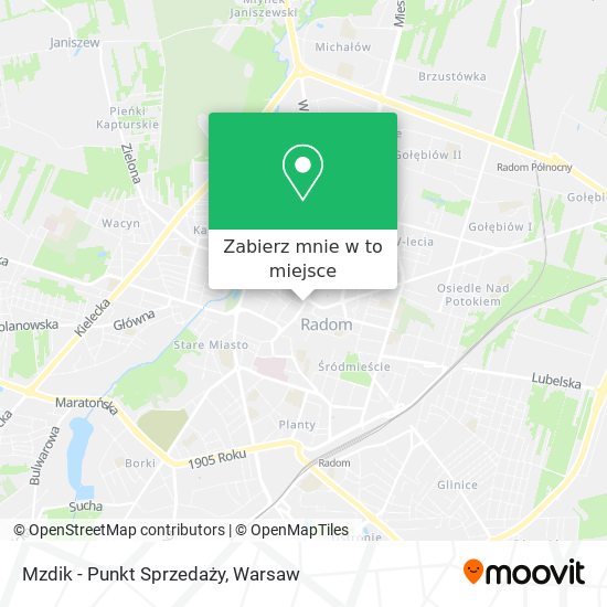 Mapa Mzdik - Punkt Sprzedaży