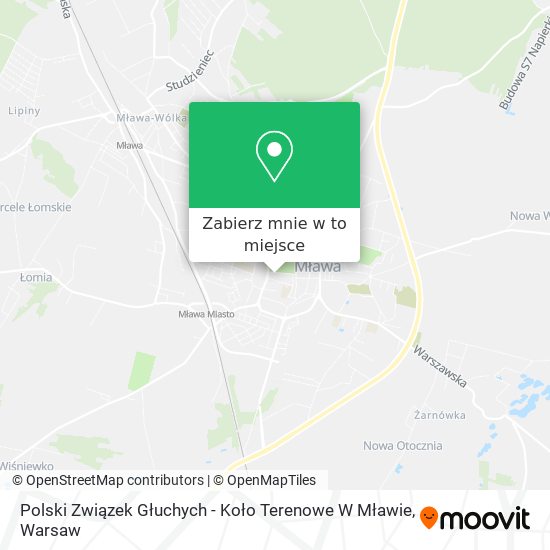 Mapa Polski Związek Głuchych - Koło Terenowe W Mławie