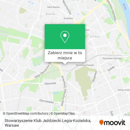 Mapa Stowarzyszenie Klub Jeździecki Legia-Kozielska