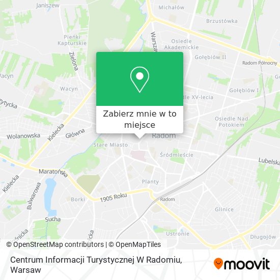 Mapa Centrum Informacji Turystycznej W Radomiu