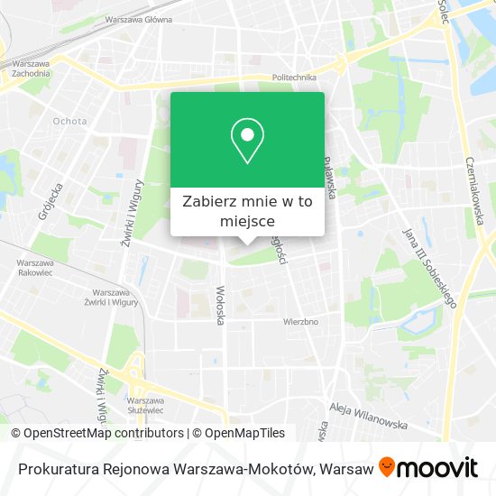 Mapa Prokuratura Rejonowa Warszawa-Mokotów