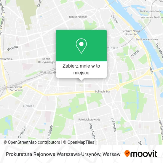 Mapa Prokuratura Rejonowa Warszawa-Ursynów