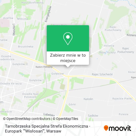 Mapa Tarnobrzeska Specjalna Strefa Ekonomiczna - Europark ""Wisłosan""